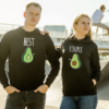 Black hooded couple jumpers Avocado