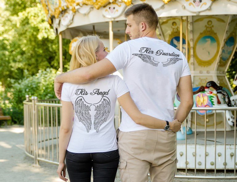 Couple t shirt Angel Wings