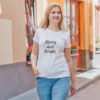 White short sleeve women t shirts with prints Merry and Bright