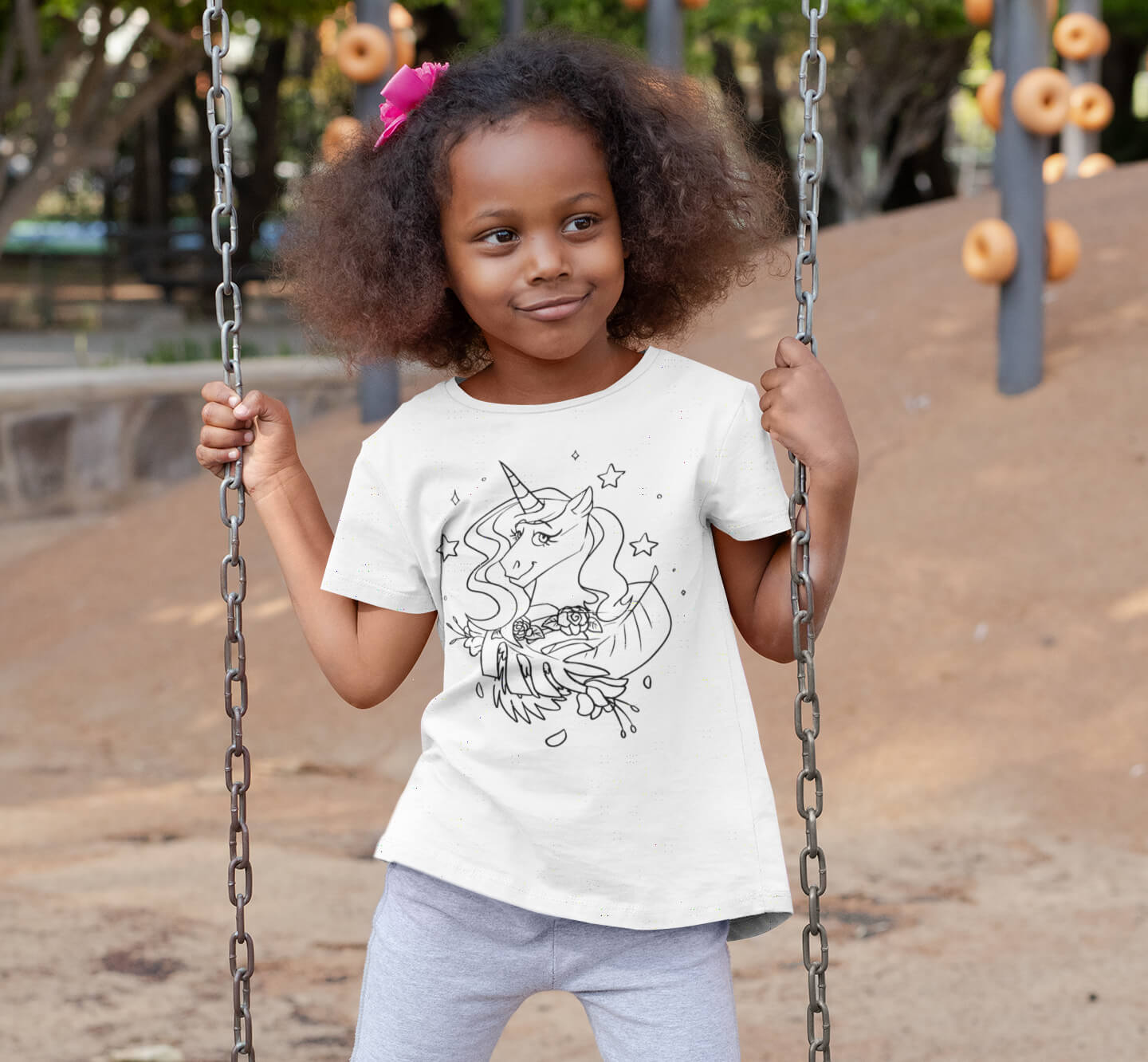 Kids T-shirts “Space Unicorn” with Textile Markers