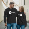 Black long sleeve couple sweatshirts pacman