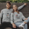 Long sleeve couple graphic sweatshirts Robot love