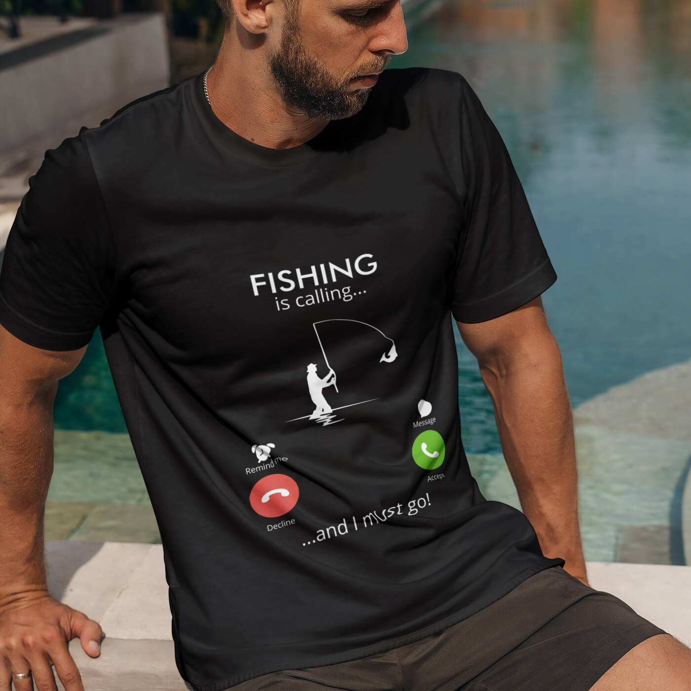 Men T shirts With Prints Fishing is Calling. Perfect Gift For Men.
