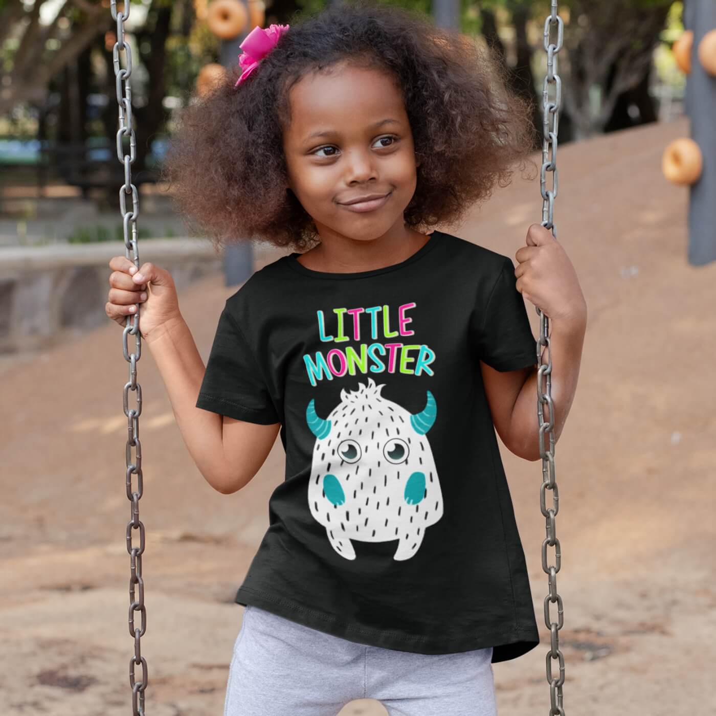 Kids t shirts Black White Monster with worldwide shipping on Vivamake