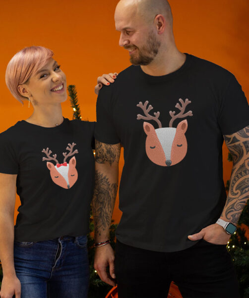 Couple T shirts with print Deer couple