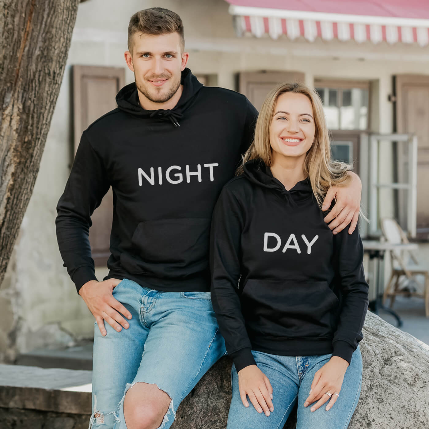 Couples in hoodies sale