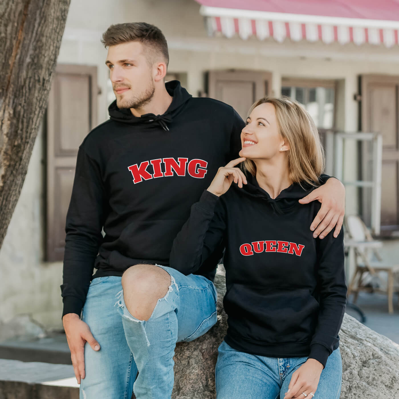 King and sale queen red hoodies