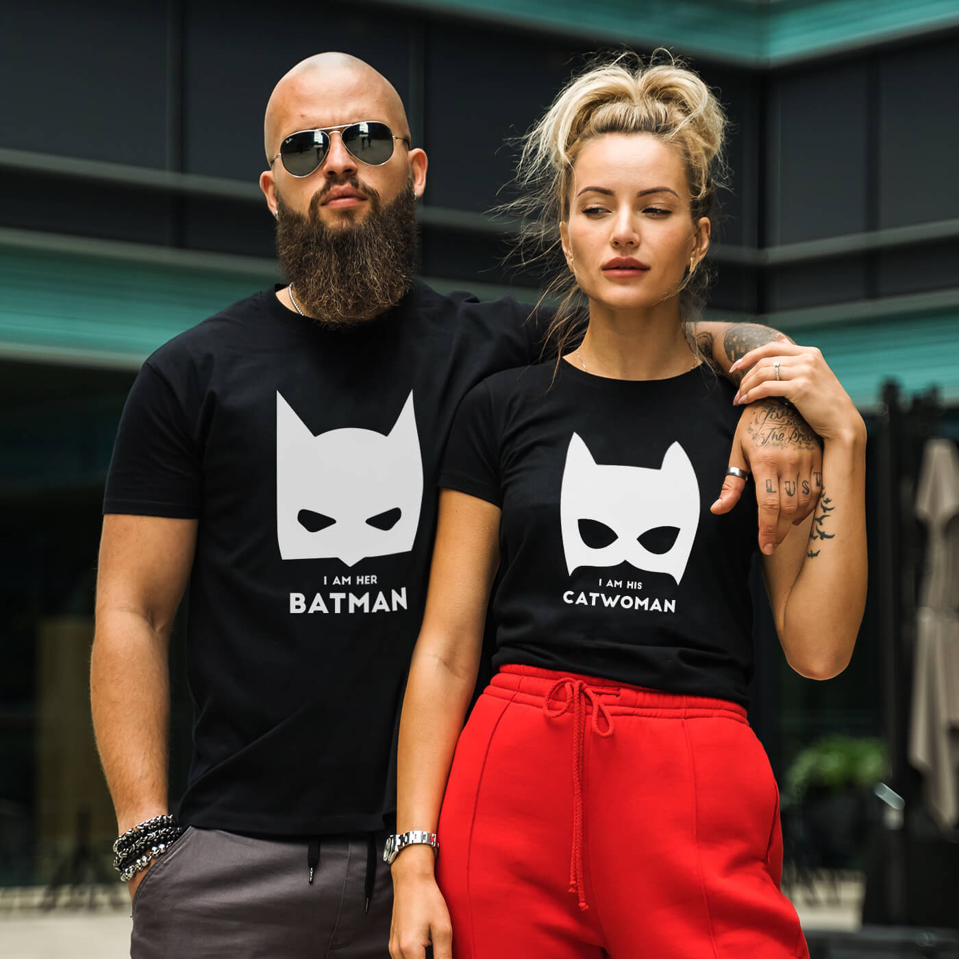 Motherland græs Bevidst Customized Couple T Shirts "Batman & Catwoman" – Great Couple Gifts