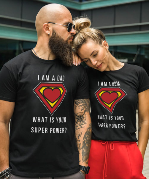 ideologi Fugtig Algebraisk Customized Couple T Shirts "Mom And Dad Super Power" – Couple Gifts