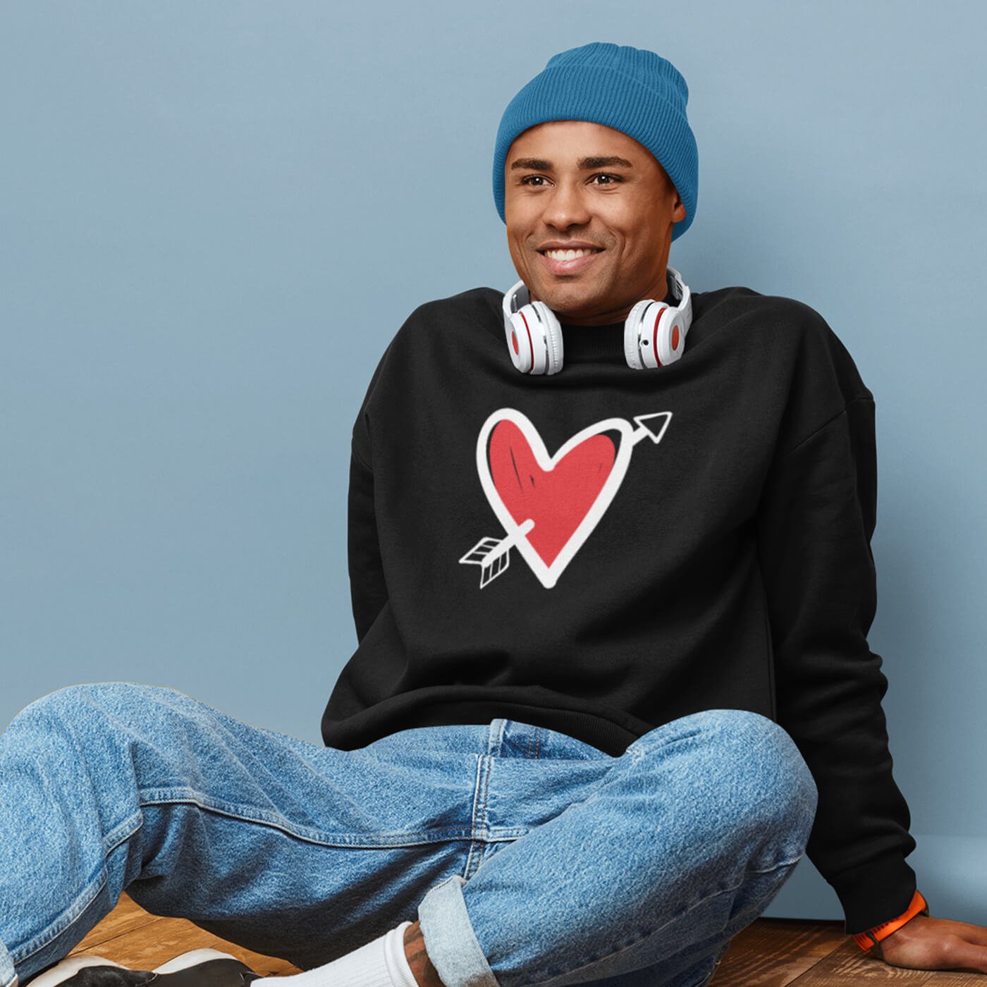 Men Sweatshirt With Print I In Love. Perfect Gifts Ideas For Men