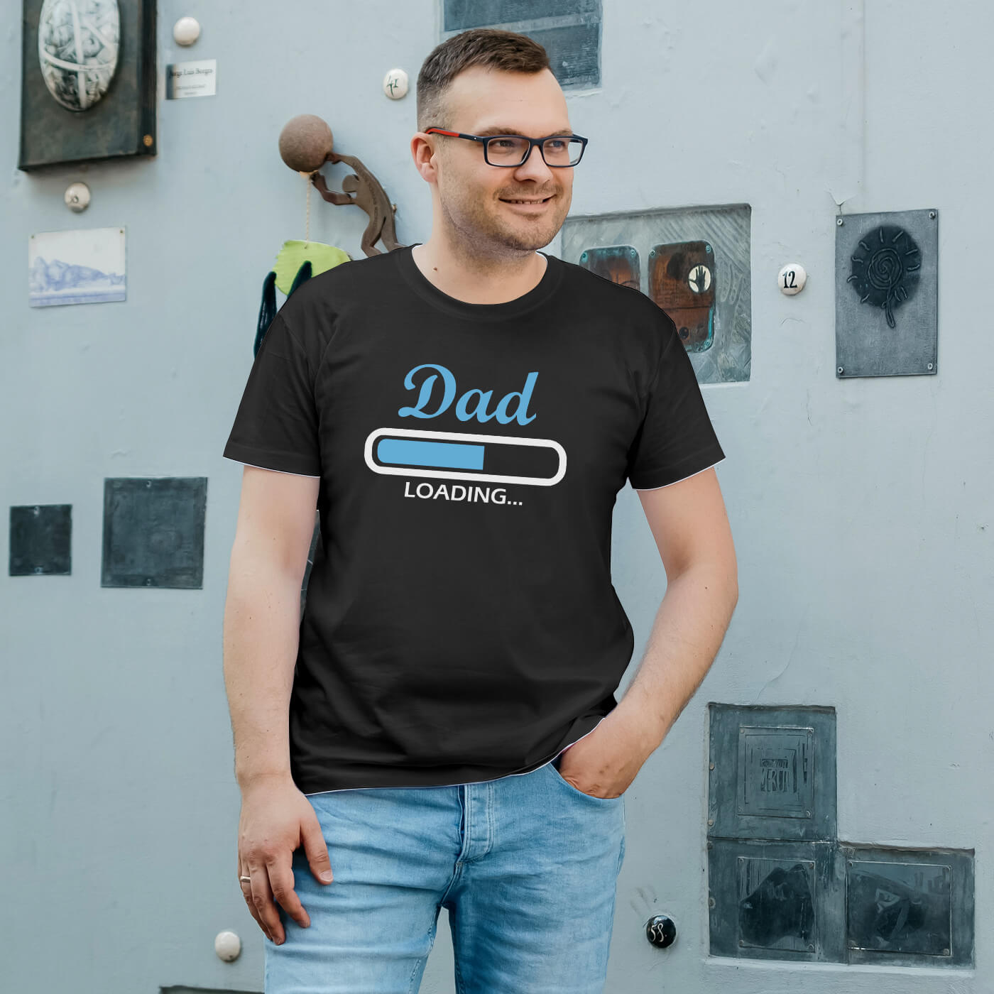 Men T shirts With "Dad Loading". Perfect Gift For Men.