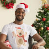White short sleeve Christmas t shirts for men Dancing bear