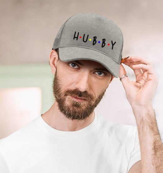 Grey unisex jersey graphic cap Hubby