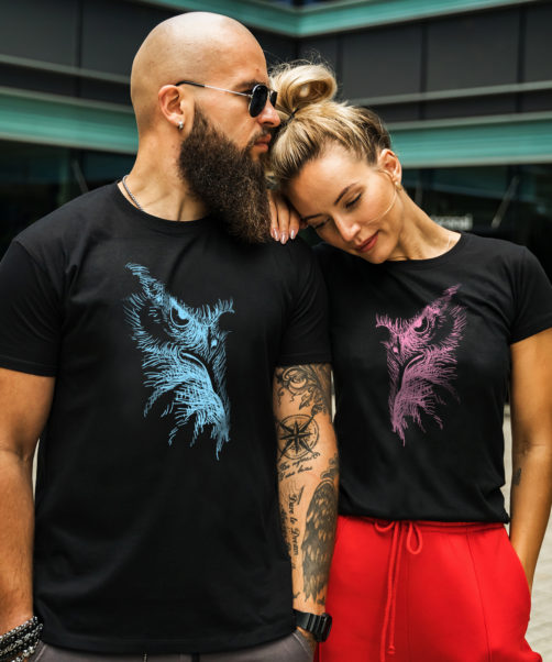 Black matching couple tees Eagle