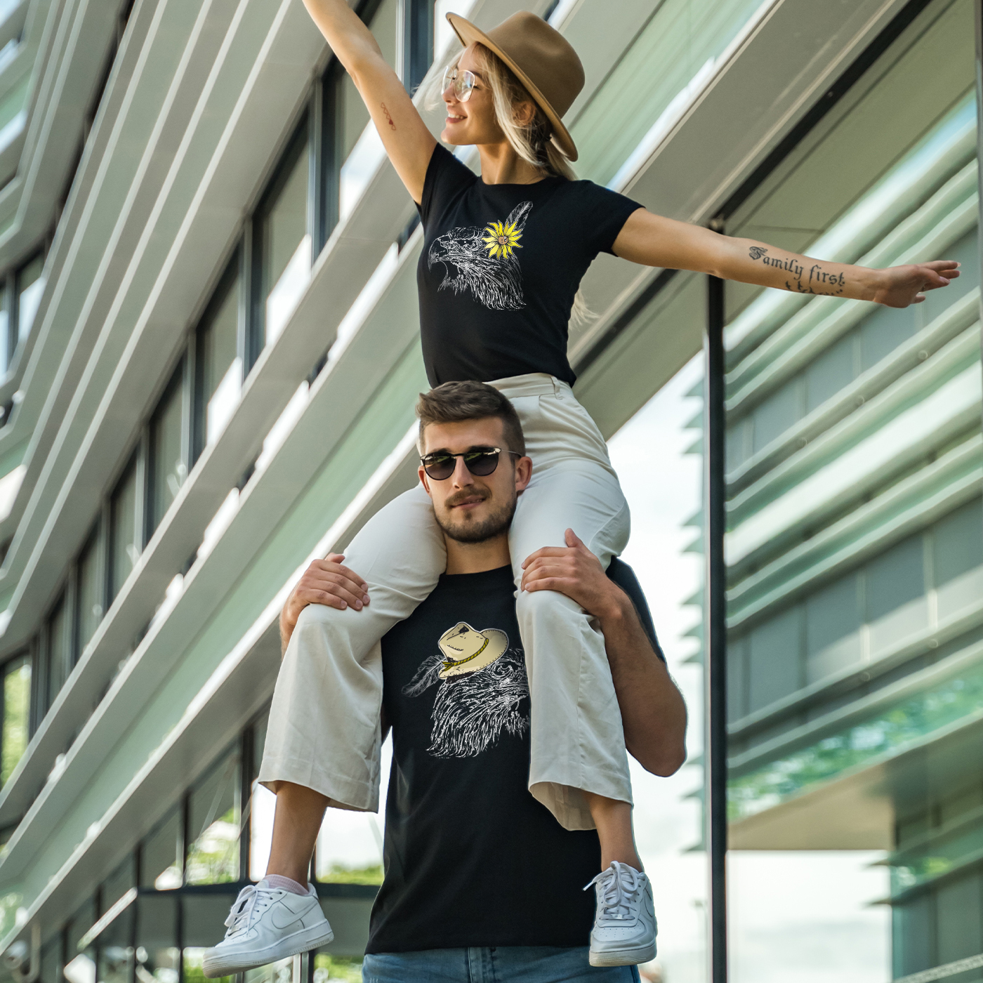 Graphic T Shirts 'Eagles' - Custom Couple T shirts