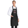 Black long graphic apron with pockets I can fry