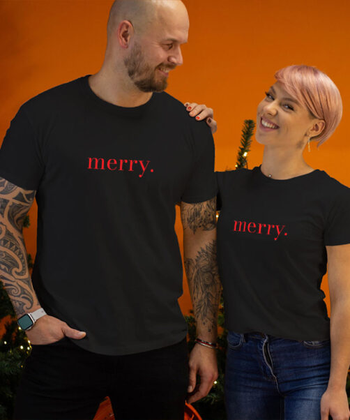 Couple graphic tees Merry