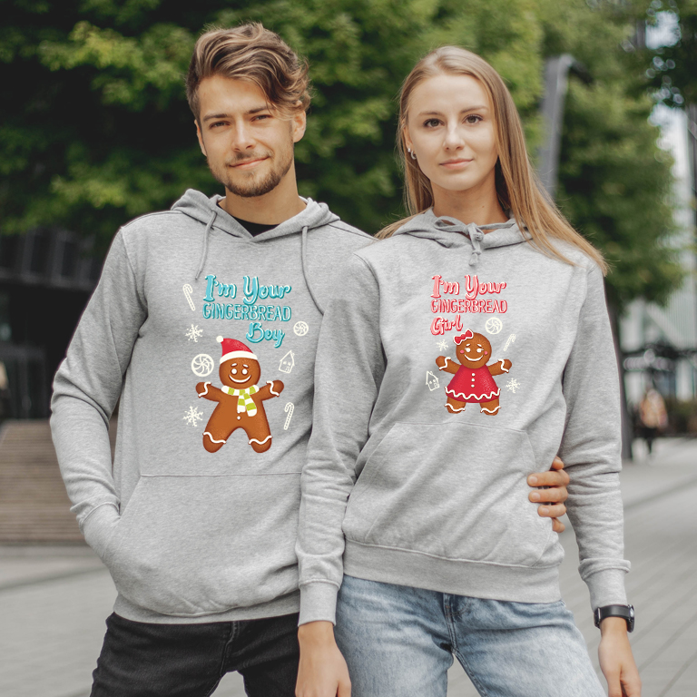 Graphic hoodies for him and her Gingerbread